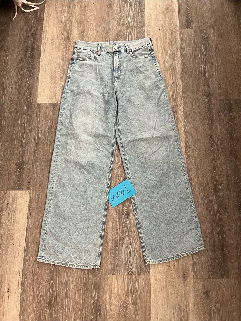 American Eagle High Rise Baggy Straight Jeans Womens 8L Light Wash Curvy Super